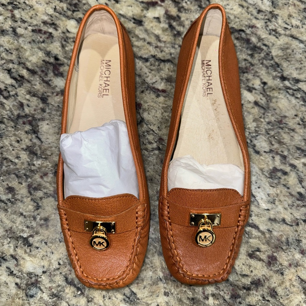 Michael Kors Women's Brown Leather Loafers - Picture 3 of 5